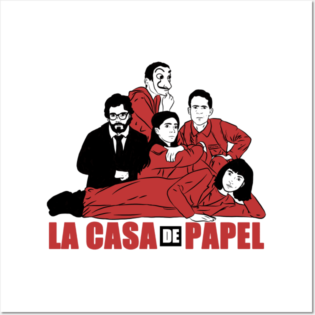 la casa de papel Wall Art by nostalgia